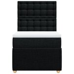vidaXL Sommier à lattes de lit avec matelas Noir 90x190 cm Tissu