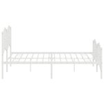 vidaXL Cadre de lit métal avec tête de lit/pied de lit blanc 183x213cm