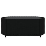 vidaXL Salon de jardin 3 Pièces avec coussins Noir Résine tressée