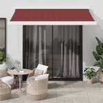 vidaXL Auvent manuel rétractable bordeaux 350x250 cm