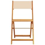 vidaXL Chaises de jardin pliantes lot de 8 beige tissu et bois massif