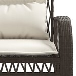 vidaXL Salon de jardin 4 Pièces avec coussins marron résine tressée