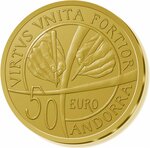 Pièce de monnaie 50 euro Andorre 2018 or BE – Constitution d’Andorre