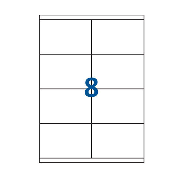 Lot de 100 Planches étiquettes autocollantes blanches sur feuille A4 : 105 x 70 mm (8 étiquettes par feuille  spéciales bons de transport)