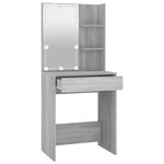 vidaXL Coiffeuse avec LED sonoma gris 60x40x140 cm