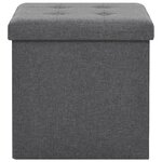 vidaXL Tabouret de rangement pliable Gris foncé Faux lin