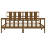 vidaXL Cadre de lit avec tête de lit marron miel 200x200cm bois massif