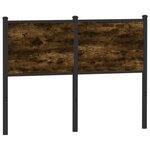 vidaXL Tête de lit chêne fumé 120 cm bois d'ingénierie et acier