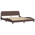 vidaXL Lit avec matelas marron 180x200 cm similicuir
