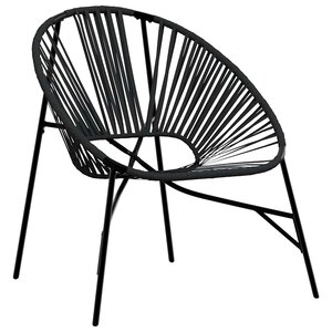 vidaXL Chaise œuf de jardin noir résine tressée