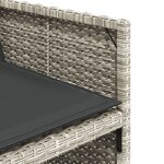 vidaXL Ensemble à manger de jardin et coussins 13 Pièces gris clair rotin
