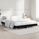 vidaXL Cadre de lit noir 140x190 cm bois d'ingénierie