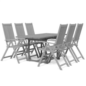 vidaXL Ensemble à manger de jardin 7 Pièces Bois d'acacia solide