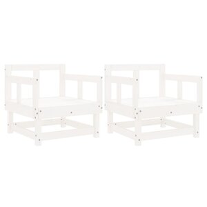 vidaXL Chaises de jardin lot de 2 blanc bois massif de pin