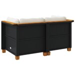 vidaXL Canapés d'angle de jardin et coussins 2 Pièces noir résine tressée