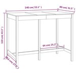 vidaXL Table de bar Marron miel 140x80x110 cm Bois massif de pin