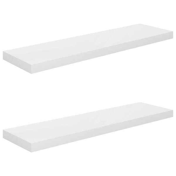 vidaXL Étagère murale flottante 2 Pièces Blanc brillant 90x23 5x3 8cm MDF