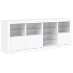 vidaXL Buffet avec lumières LED blanc 164x37x67 cm