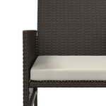 vidaXL Canapé de jardin 2 places avec table et tabourets marron rotin