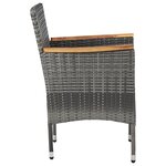 vidaXL Ensemble à dîner de jardin 3 Pièces Gris Résine tressée et acacia
