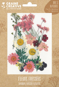 Fleurs Pressées Prairie Rose 16 pièces