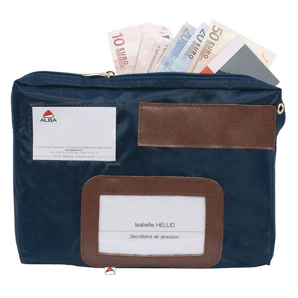 Pochette caisse en nylon imperméable  - 27 x 18,5 cm bleu