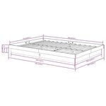 vidaXL Cadre de lit sans matelas gris bois massif