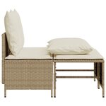 vidaXL Salon de jardin avec coussins 4 Pièces beige résine tressée