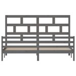 vidaXL Cadre de lit Gris Bois de pin massif 200x200 cm