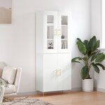 vidaXL Buffet haut Blanc 69 5x34x180 cm Bois d'ingénierie
