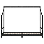 vidaXL Cadre de lit pour enfants noir 2x(90x200) cm bois de pin massif