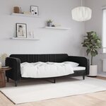 vidaXL Lit de repos noir 90x200 cm velours