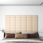 vidaXL Panneaux muraux 12 Pièces Crème 30x15 cm Tissu 0 54 m²