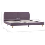 vidaXL Cadre de lit Taupe Tissu 180x200 cm