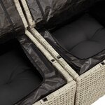 vidaXL Canapé de jardin 2 places et coussins gris clair résine tressée