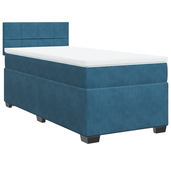 vidaXL Sommier à lattes de lit avec matelas Bleu foncé 90x200 cm
