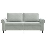 vidaXL Canapé à 2 places Gris clair 140 cm Velours