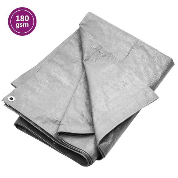 vidaXL Bâche 180 g/m² 4x8 m Gris PEHD
