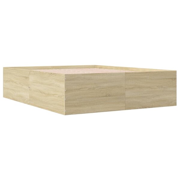vidaXL Cadre de lit chêne sonoma 150x200 cm bois d'ingénierie
