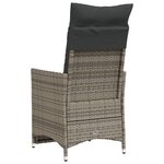 vidaXL Chaises inclinables de jardin lot de 2 et coussins gris rotin