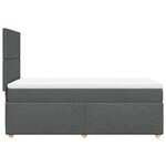 vidaXL Sommier à lattes de lit avec matelas Gris foncé 100x200cm Tissu