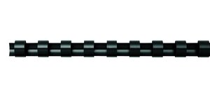 Pack de 100 Baguettes de reliure plastiques rondes noir 12mm noir FELLOWES