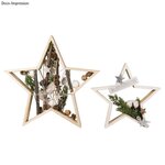 Kit cadres en bois Etoile  FSC MixCredit  35 + 24 5cmø  hauteur 4cm  2 pièces