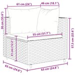 vidaXL Salon de jardin 11 Pièces avec coussins Gris Résine tressée