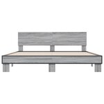 vidaXL Cadre de lit sonoma gris 200x200 cm bois d'ingénierie et métal
