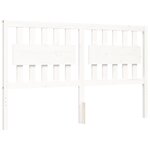 vidaXL Cadre de lit avec tête de lit blanc King Size bois massif