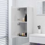 vidaXL Armoire de salle de bain Blanc brillant 30x30x80 cm Aggloméré