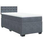 vidaXL Sommier à lattes de lit avec matelas Gris foncé 100x200 cm