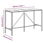 vidaXL Ensemble de bar de jardin 9 Pièces avec coussins noir poly rotin