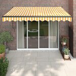 vidaXL Auvent rétractable automatique jaune et blanc 3x2 5 m